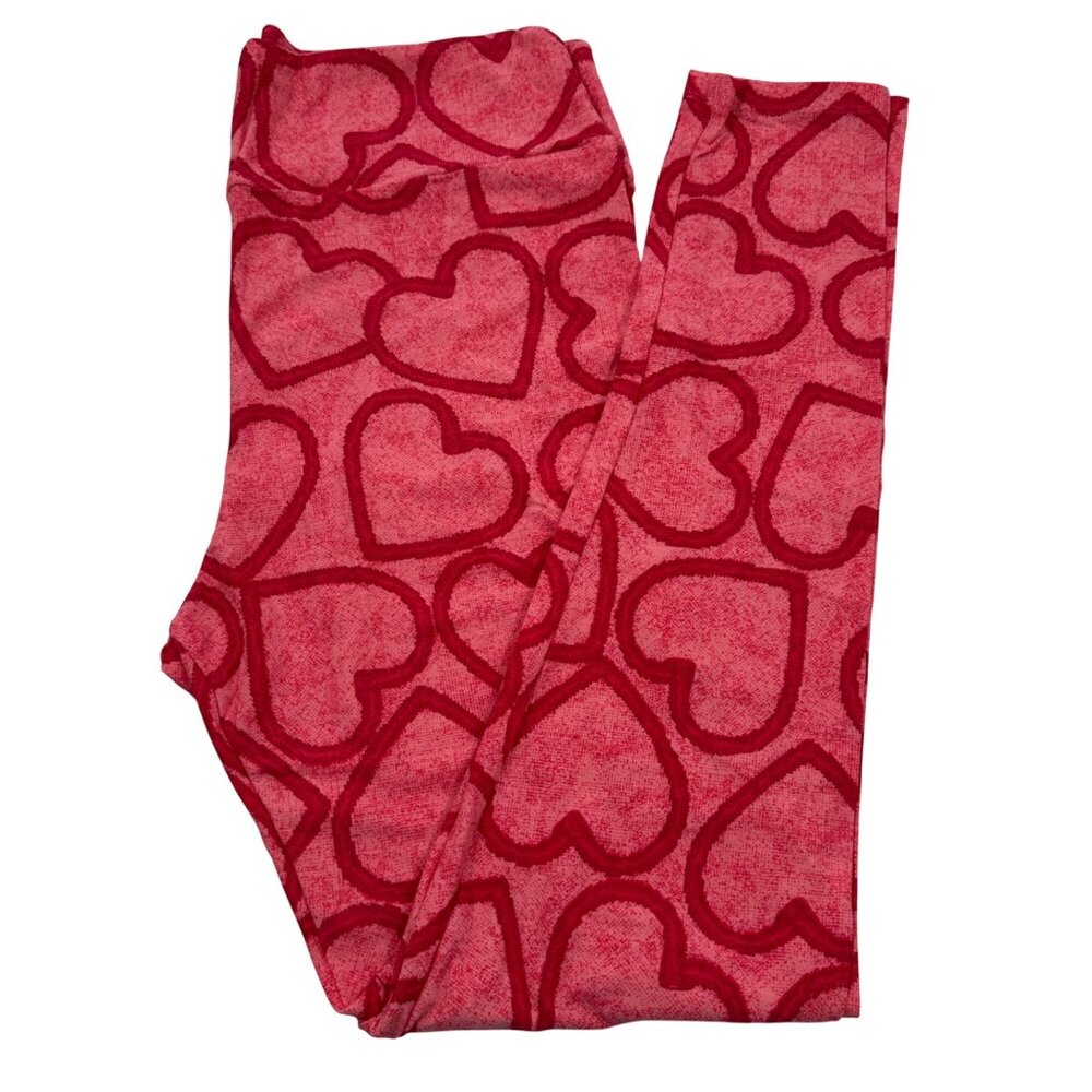 Vintage LuLaRoe Valentine’s Day Leggings Hearts Love TC Tall Curvy New HTF Pink